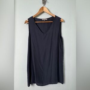 Flax Sleeveless Black Silk Blend Oversized Lagenlook Blouse Top Size‎ Small